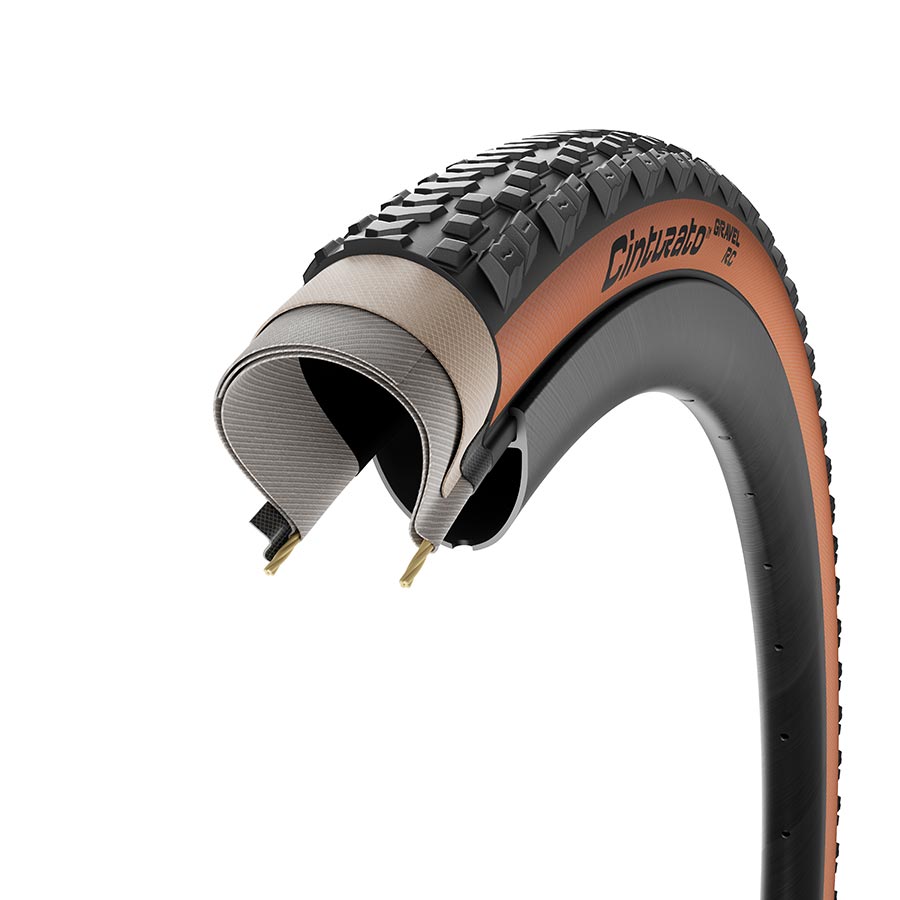 Pirelli, Cinturato GRAVEL RC, Gravel Tire, 700x40C, Folding, Tubeless Ready, SpeedGrip, TechWALL+, 127TPI, Tanwall