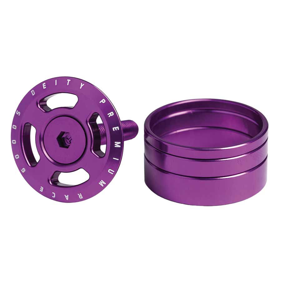 Deity, Crosshair, Topcap and headset spacers, 1-1/8'', Black