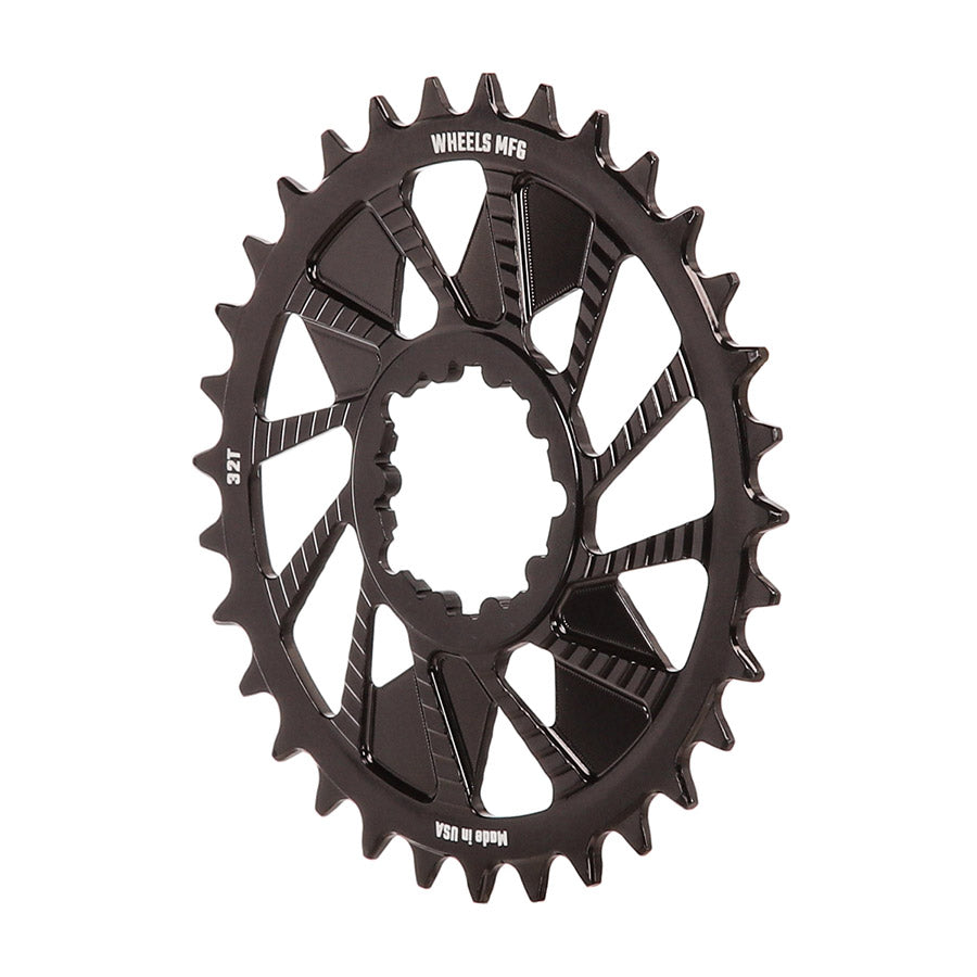 Wheels Manufacturing, 3-Bolt T-Type, Chainring, Teeth: 30, Speed: 12, BCD: Direct Mount SRAM 3 Bolt, Aluminum, Black