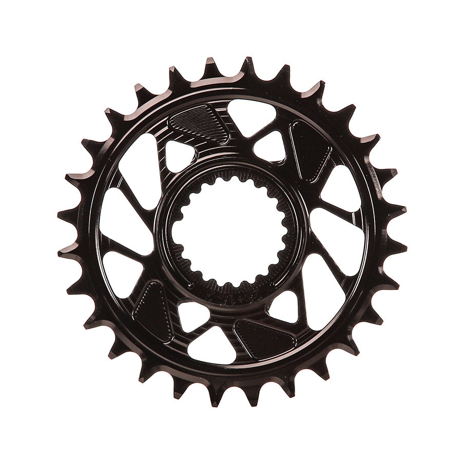 Wheels Manufacturing, Shimano DM T-Type Outboard, Chainring, Teeth: 28, Speed: 12, BCD: Direct Mount Shimano, Single, 7075 Aluminum, Black