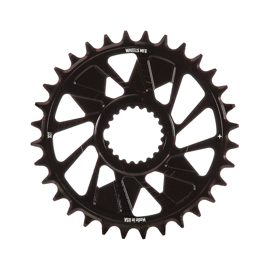 Wheels Manufacturing, Shimano DM T-Type Outboard, Chainring, Teeth: 28, Speed: 12, BCD: Direct Mount Shimano, Single, 7075 Aluminum, Black