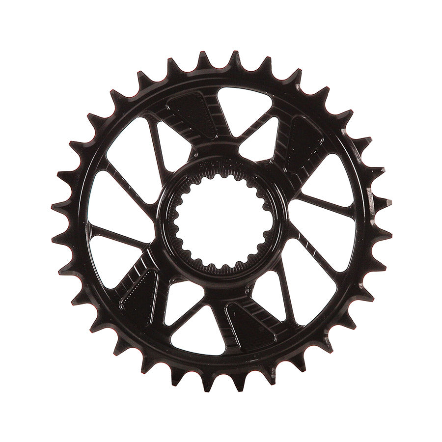 Wheels Manufacturing, Shimano DM T-Type Outboard, Chainring, Teeth: 28, Speed: 12, BCD: Direct Mount Shimano, Single, 7075 Aluminum, Black