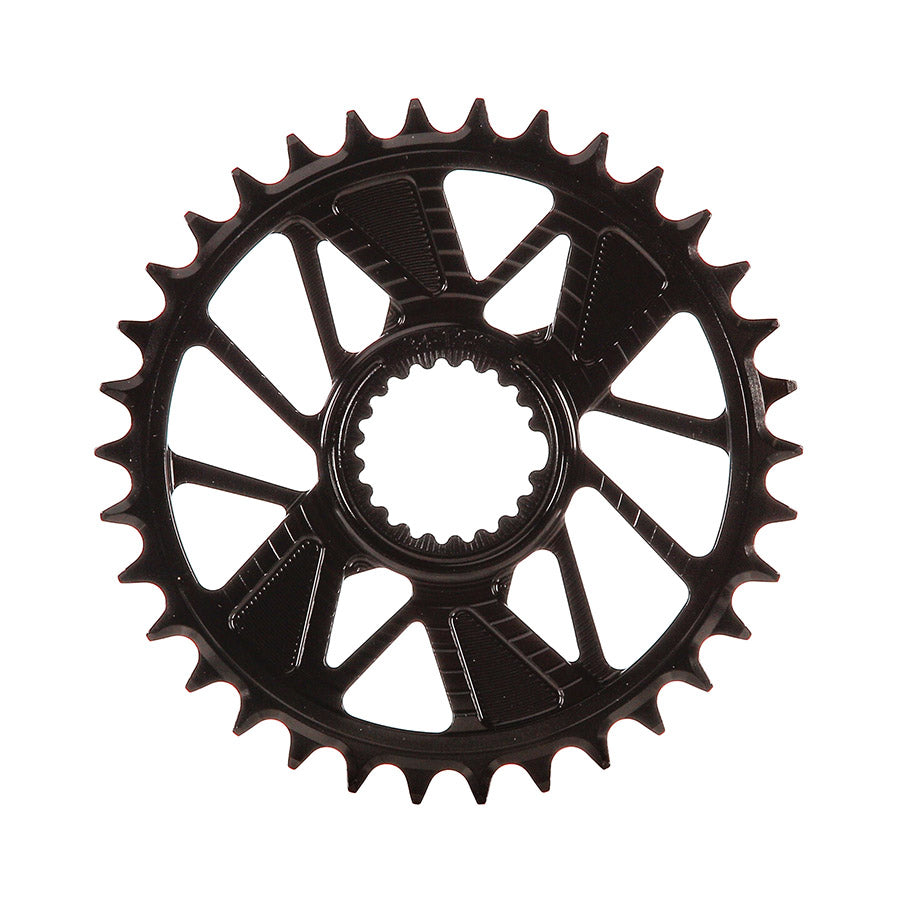 Wheels Manufacturing, Shimano DM T-Type Outboard, Chainring, Teeth: 28, Speed: 12, BCD: Direct Mount Shimano, Single, 7075 Aluminum, Black