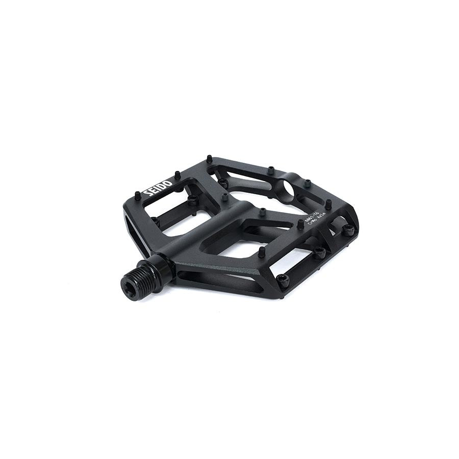 Seido, Slicer, Platform Pedals, Body: Aluminum, Spindle: Cr-Mo, 9/16'', Black, Pair