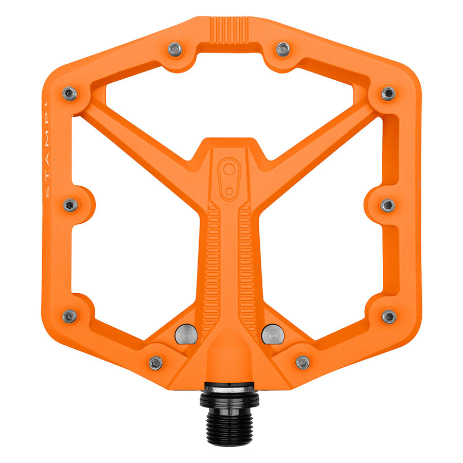 crankbrothers, STAMP 1, Platform Pedals, Body: Composite, Spindle: Cr-Mo, 9/16'', Black, Pair, Large