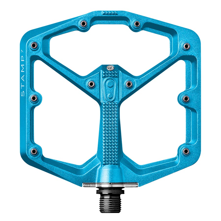 crankbrothers, STAMP 7 Large, Platform Pedals, Body: Aluminum, Spindle: Cr-Mo, 9/16'', Black, Pair