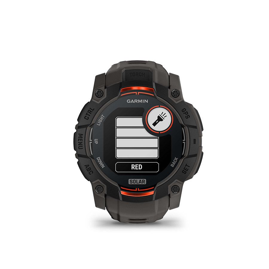 Garmin, Instinct 3 50mm Solar, Watch, Watch Color: Black, Wristband: Charcoal - Silicone