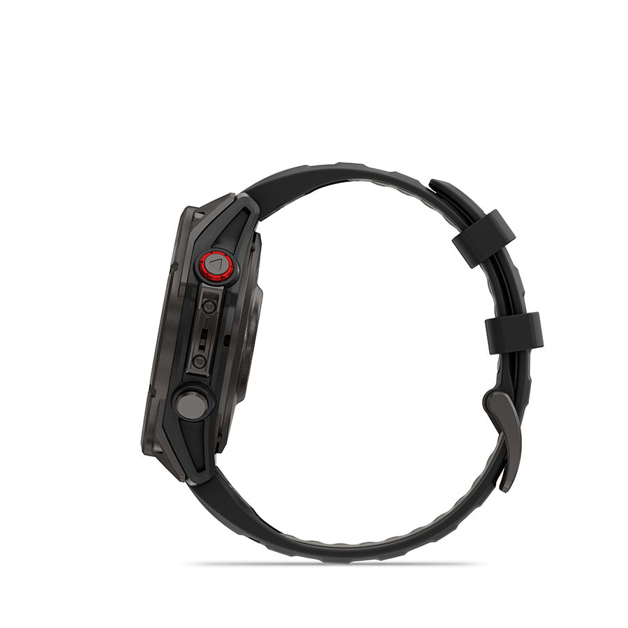 Garmin, fenix 8 Pro 47 mm- AMOLED Sap., Watch, Watch Color: Grey, Wristband: Black/ Pebble Gray - Silicone