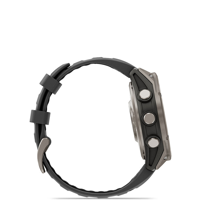 Garmin, fenix 8 Pro 47 mm- AMOLED Sap., Watch, Watch Color: Grey, Wristband: Black/ Pebble Gray - Silicone