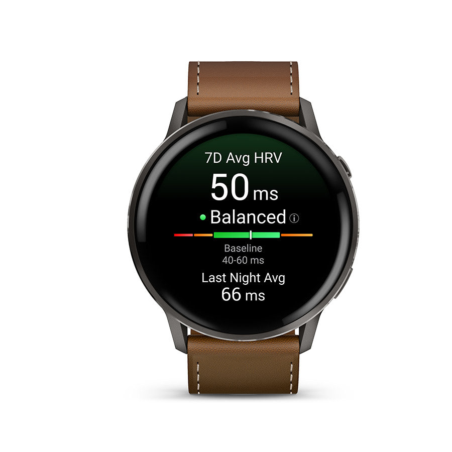 Garmin, Venu 4 45mm, Watch, Watch Color: Slate, Wristband: Black - Silicone
