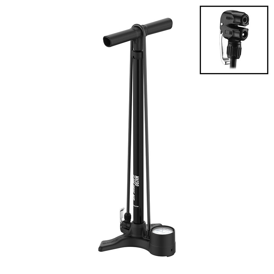 Lezyne, Macro Floor Drive, Floor Pump, ABS flip chuck, 220psi, Black