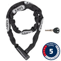 Abus, Steel-O-Chain 5805K Chain with key lock, 5mm x 75cm (5mm x 2.5'), Black