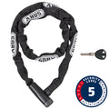 Abus, Steel-O-Chain 5805K Chain with key lock, 5mm x 75cm (5mm x 2.5'), Black
