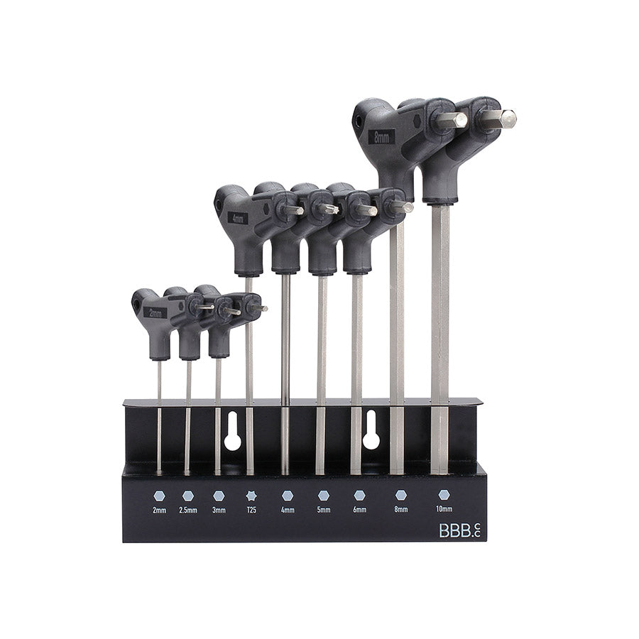 BBB Cycling, BTL-45S Hex-T Set, T-Handle Hex Wrench Set, Metric, 2, 2.5, 3, 4, 5, 6, 8,10mm, T25