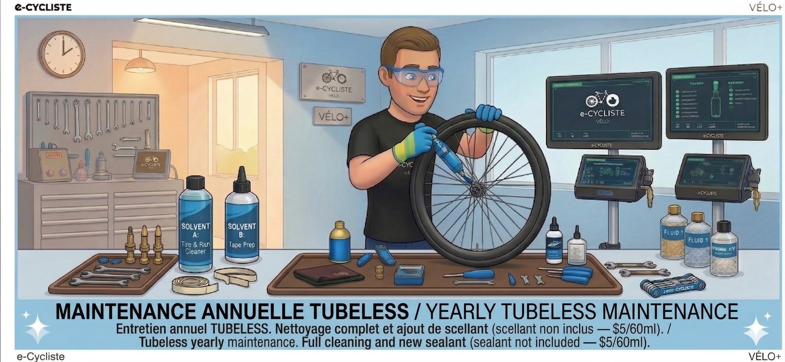 Yearly Tubeless Maintenance Both Wheels